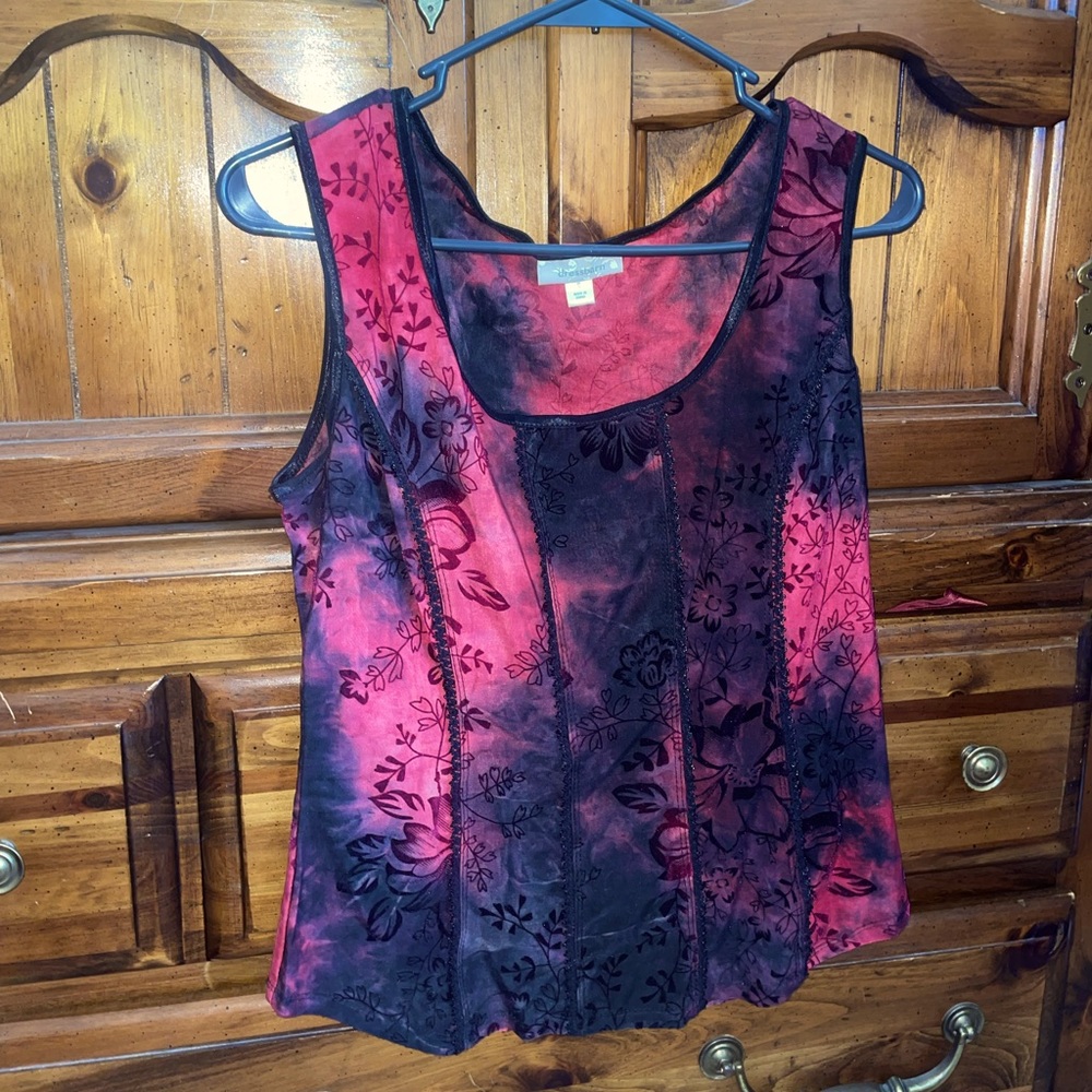 Dress barn whimsical vintage goth corset style tank